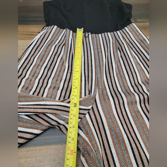 Eat. 1946 Jumpsuit Sleeveless High Neck Wide Flare Legs Striped Pants Size 10 - Picture 6 of 8